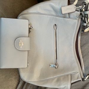 Coach grey small/medium purse and wristlet